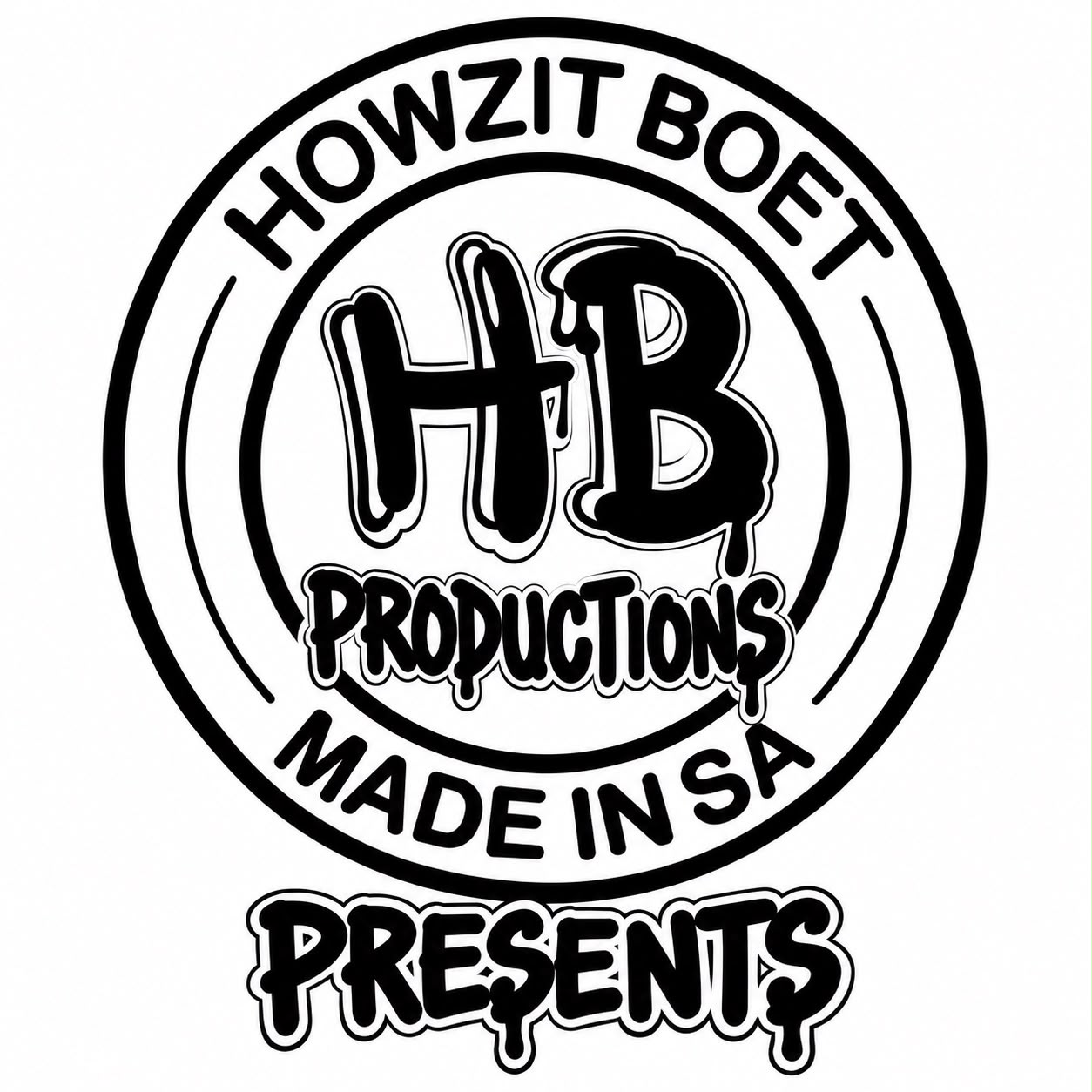 Circular Howzit Boet HB Productions logo with Made in SA text